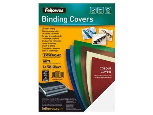 Voorblad Fellowes A4 Lederlook Wit 250 Gram