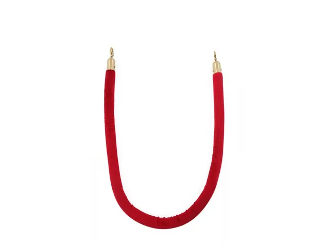 Koord van Velours Rood met messing haken 1.5 meter