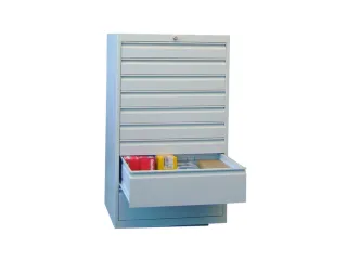 ladekast HxBxD 1200x715x600mm 9laden slot RAL7035 front RAL6011 - 1