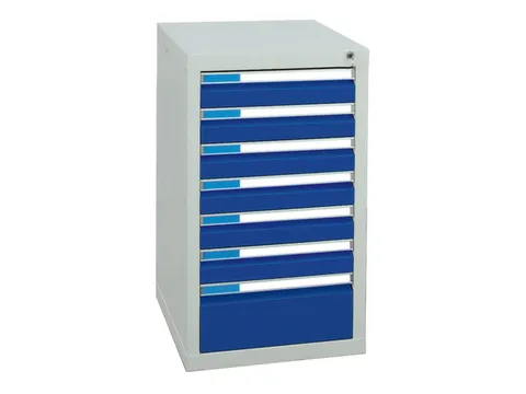 ladekast HxBxD 900x500x500mm 7laden vergrendeling RAL7035 RAL5010