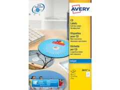 Cd Etiket Avery 117mm Fullsize Wit 25 Vel 2 Etiketten Per Vel Fsc