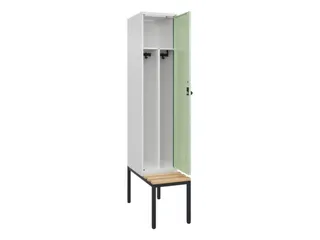 locker met bank,voor scheiding van kleding,HxBxD 2120x400x815mm,1vak - 1