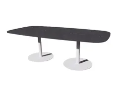 Linesto vergadertafel 240x120 deens ovaal houtprint schaduw 25mm wit