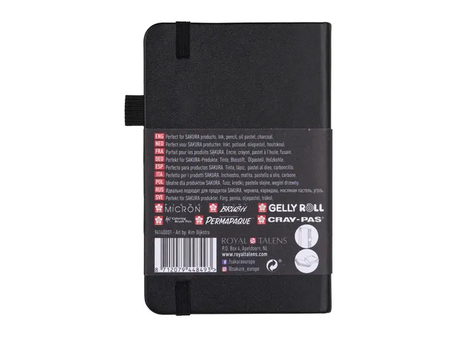 Schetsboek Sakura 80 witte vellen 140gr 90x140mm zwart