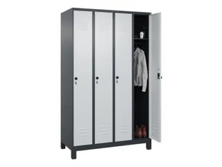locker,HxBxD 1950x1200x500mm,4vak,vak B 300mm,draaigrendel,voeten - 3