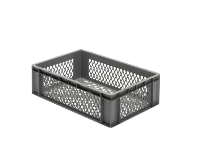 Euronorm-Stapelbak 33l 175x 600x 400mm Wanden/Bodem Opengewerkt Grijs