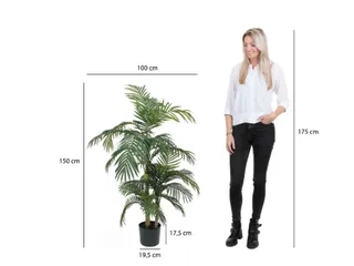 Kunstplant Mica Areca palm in plastic pot 150cm - 4