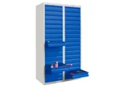 OUTLET ladekast HxBxD 1800x1000x500mm 34laden RAL7035 front RAL6011