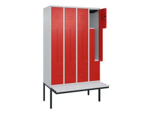 Z-garderobekast,HxBxD 2120x1200x815mm,8vak,vak B 300mm,cil.-slot
