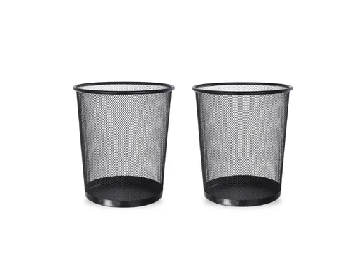 BRASQ Papierbak 12 liter Zwart Rond Set van 2 WBBRO2