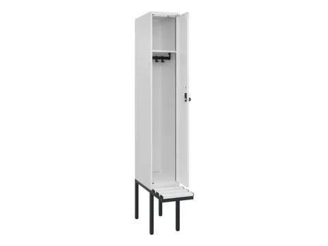 locker met bank,HxBxD 2120x300x815mm,1vak,vak B 300mm,draaigrendel
