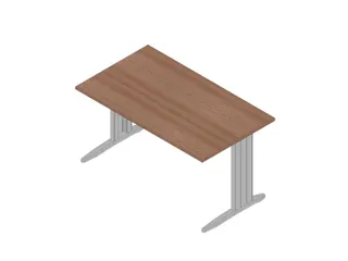 bureau,HxBxD 730x1400x800mm,blad canaletto-hout,C-voet aluminium - 1