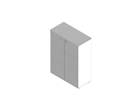 vitrinekast HxBxD 1232x900x450mm 2xhouten vloer 3 OH wit grijs