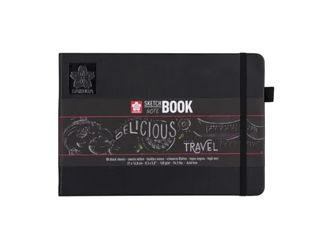 Schetsboek Sakura 80 zwarte vellen 140gr 210x148mm zwart