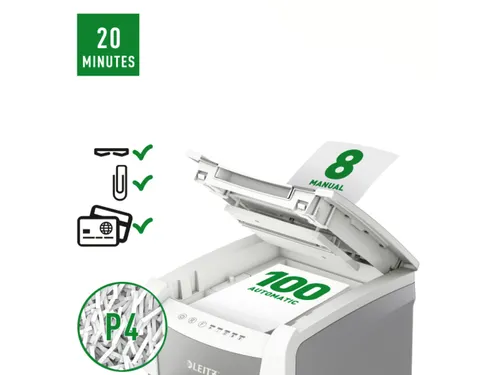 Papiervernietiger Leitz IQ Auto+ Small Office 100 P-4 snippers 4x28mm