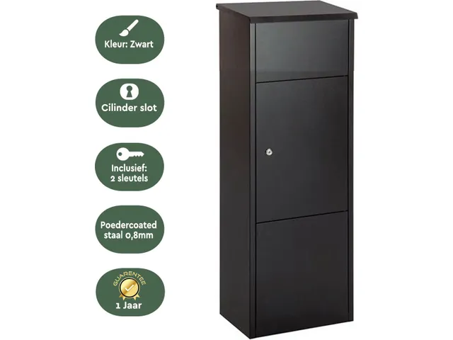 Pakketbrievenbus Zwart PB400