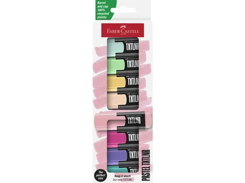 Markeerstift Faber-Castell TXTLNR mini 8st. pastel in karton etui