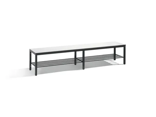omkleedbank,HxLxD 401x2000x353mm,HPL wit,frame staal RAL7021