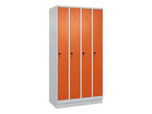 locker,HxBxD 1950x1000x500mm,4vak,vak B 250mm,draaigrendel,sokkel