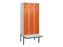 Z-garderobekast,HxBxD 2120x900x815mm,6vak,vak B 300mm,draaigrendel