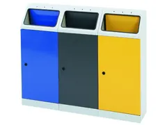 Afvalverzamelstation 3x45 Liter Romp Ral7035 Ral 5010/ral7016/ral1003