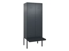 armoire vestiaire noir et blanc HxlxP 2120x800x815mm 2compart.