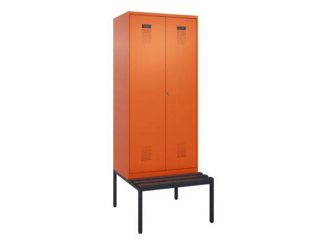 locker met bank,voor scheiding van kleding,HxBxD 2120x800x815mm,2vak