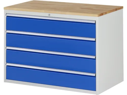 ladekast 825x1145x650mm 4laden cilinderslot RAL7035 RAL5010 beuken