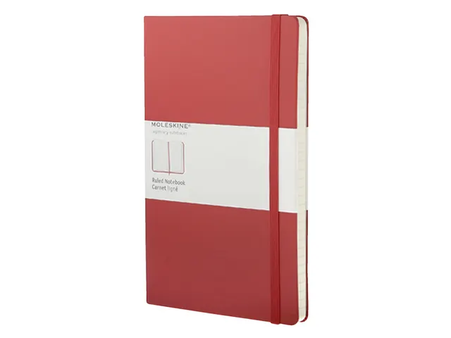 Notitieboek Moleskine large 130x210mm lijn hard cover scarlet red