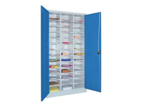 Postsorteerkast met Deuren HxBxD 1950x1000x400mm Ral7035 Front Ral5012