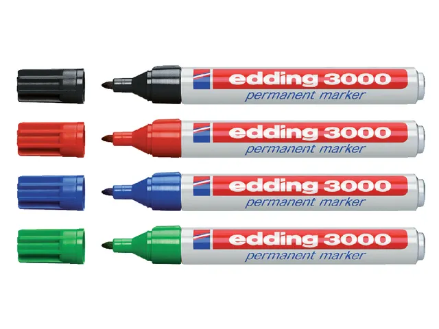 Viltstift edding 3000 rond assorti 1.5-3mm blister à 4st