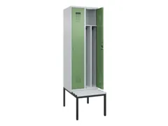 locker met bank,voor scheiding van kleding,HxBxD 2120x600x815mm,2vak