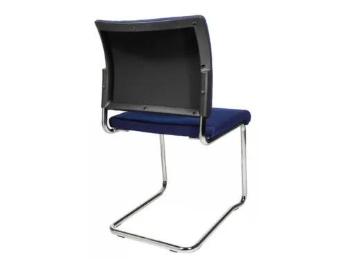 Bezoekersstoel Blauw Stof 450x480x450mm Verchroomd Sledeframe