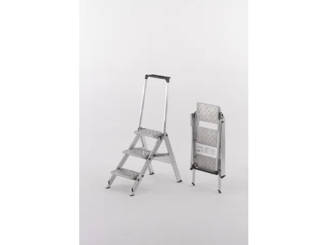 Veiligheids-vouwtrap Aluminium H 690mm 3treden Beugel Traanplaat