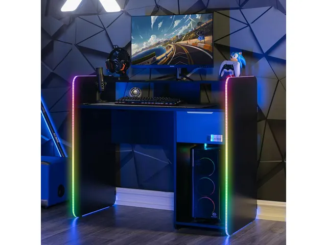 X Rocker Electra Gaming Bureau 110x55cm Zwart met RGB Lights