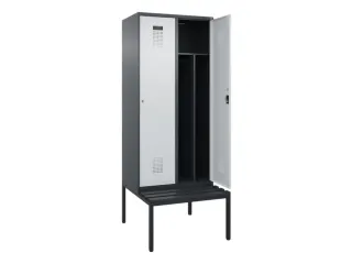 locker met bank,voor scheiding van kleding,HxBxD 2120x800x815mm,2vak - 1
