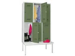 banklocker,dubbeldeks,HxBxD 2150x1200x800mm,RAL7035,front RAL6011