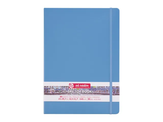 Schetsboek Talens Art Creation 80 witte vellen 140gr 210x300mm blauw