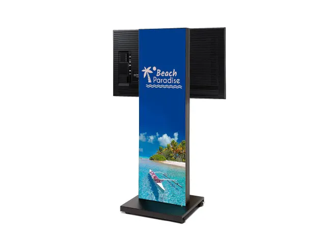 Support écran sur pied avec écran Samsung 50 inch QRM et textile
