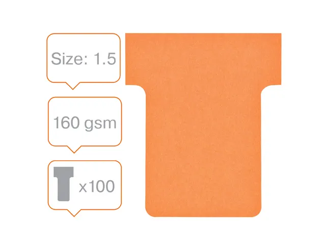 Fiche-T planning Nobo n°1.5 orange 36mm