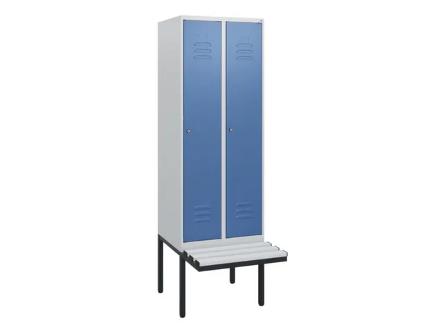 locker met bank,HxBxD 1950x600x815mm,2vak,vak B 300mm,cil.-slot