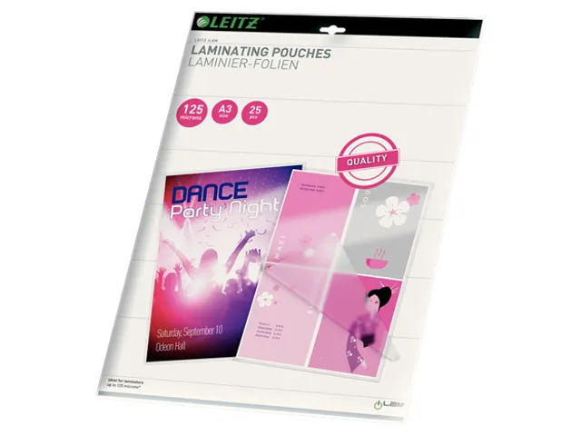 Pochette de plastification Leitz iLAM A3 2x125 microns EVA 25 pièces