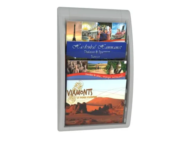 wandfolderhouder HxBxD 650x395x95mm 4x vak 240x320mm grijs