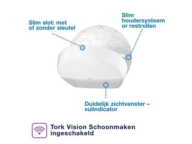Tork 554000 T1 Jumbo Toiletpapier Dispenser Elevation Wit