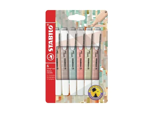 Markeerstift STABILO Swing cool nature assorti 6 stuks