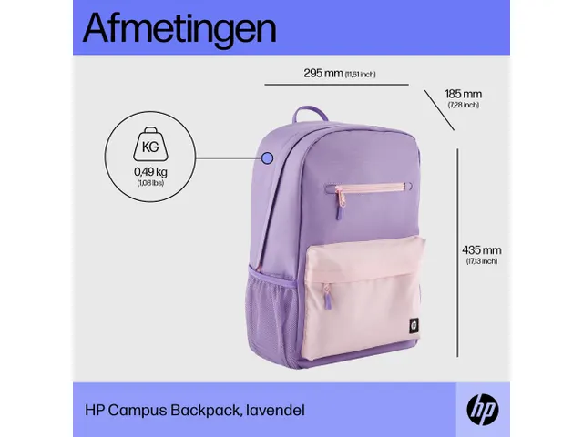 HP Campus 15.6 inch Notebook Backpack Lavendel/Roze 7J597AA