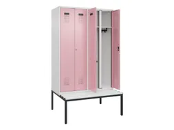 locker met bank,voor scheiding van kleding,HxBxD 2120x1200x815mm,4vak