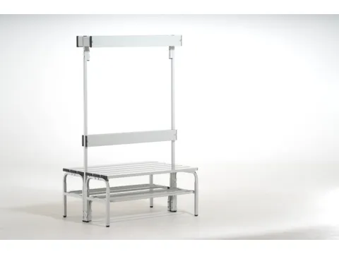 banc double HxLxP 1650x1015x725mm barres alu structure acier RAL7035