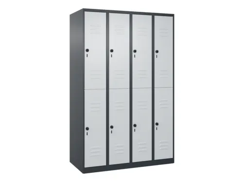dubbeldekse locker,HxBxD 1850x1200x500mm,4x2vak.,vak B 300mm