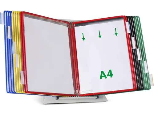 Zichtpanelensysteem Tarifold Bureauset A4 Grijs met 20 tassen Assorti